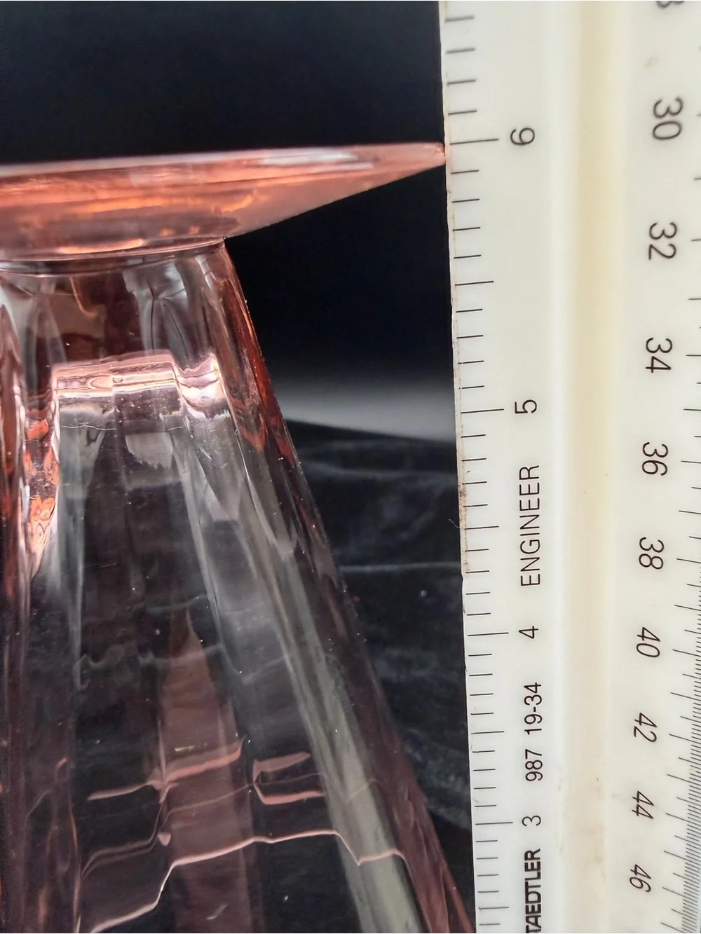 Pink Etched Depression Glass Footed Tumblers - Set of 2